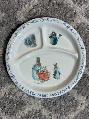 EDEN Beatrix Potter Peter Rabbit and Friends White melamine Divided Dinner Plate